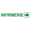 Infirmerie blanc flèche droite (15x3.5cm) - Sticker / autocollant