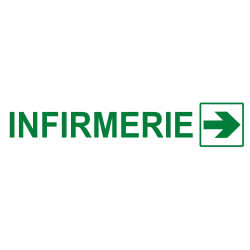 Infirmerie blanc flèche droite (29x7cm) - Sticker / autocollant