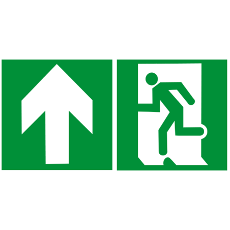 sortie de secours gauche (2fois 20x20cm) - sticker/autocollant