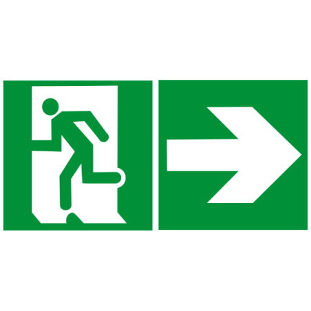 sortie de secours gauche (2fois 20x20cm) - sticker/autocollant