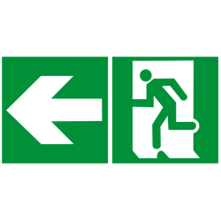 sortie de secours gauche (2fois 15x15cm) - sticker/autocollant