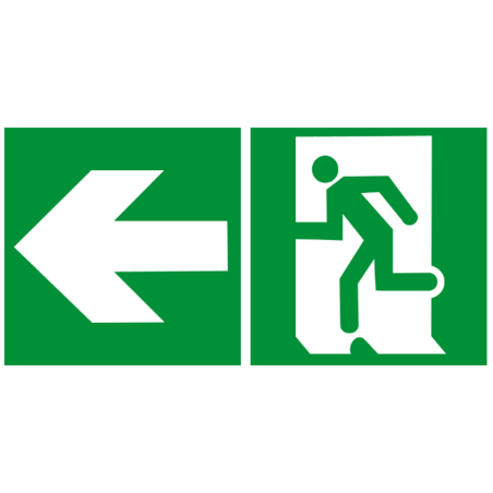 sortie de secours gauche (2fois 15x15cm) - Autocollant(sticker)