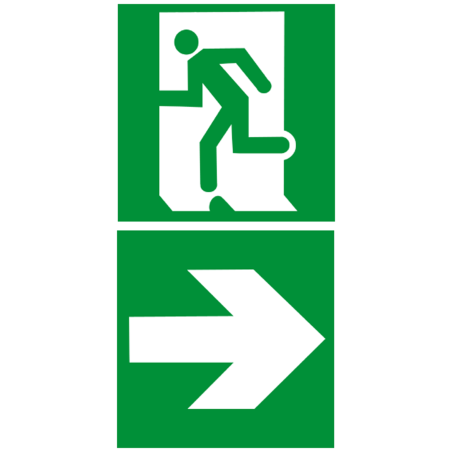 sortie de secours gauche (2fois 5x5cm) - sticker/autocollant