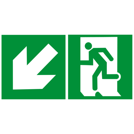 sortie de secours gauche bas (2fois 5x5cm) - sticker/autocollant
