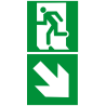 sortie de secours gauche bas (2fois 5x5cm) - sticker/autocollant