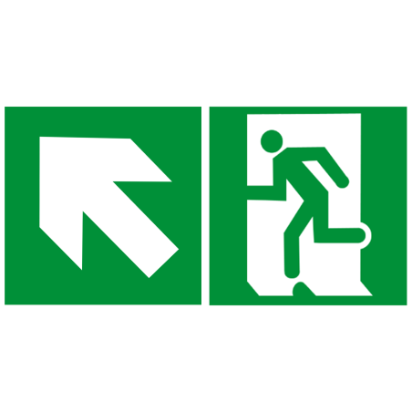 sortie de secours gauche bas (2fois 15x15cm) - sticker/autocollant