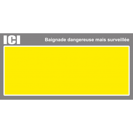 Baignade dangereuse mais surveillée (15X7.5cm) - Autocollant(sticker)