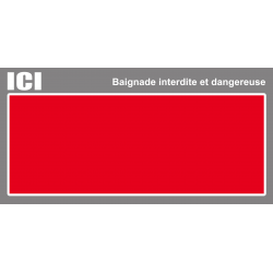 Baignade interdite et dangereuse (20X10cm) - Autocollant(sticker)