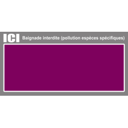 Baignade interdite pollution espèces protégées (15X7.5cm) - Sticker