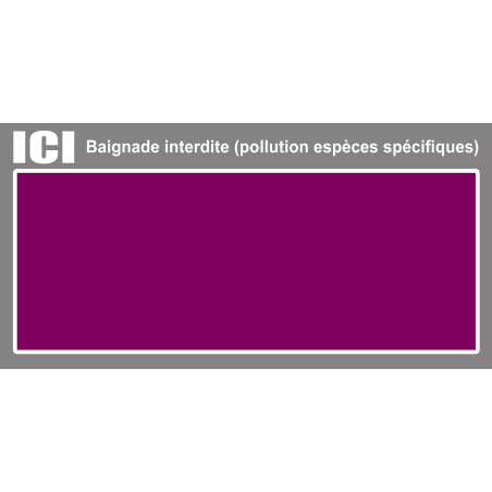 Baignade interdite pollution espèces protégées (15X7.5cm) - Sticker