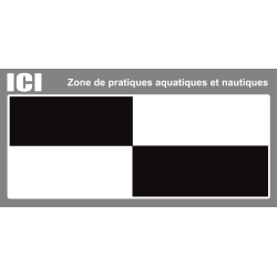 Zone de pratiques aquatiques et nautiques (20X10cm) - Sticker/autocoll