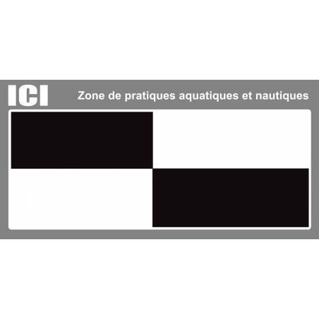 Zone de pratiques aquatiques et nautiques (20X10cm) - Autocollant(sticker)