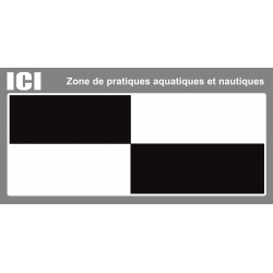 Zone de pratiques aquatiques et nautiques (15X7.5cm) - Autocollant(sticker)