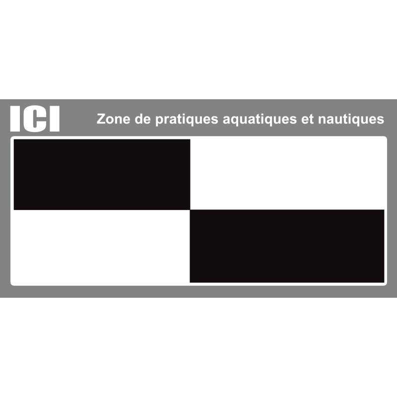 Zone de pratiques aquatiques et nautiques (15X7.5cm) - Sticker/autocol