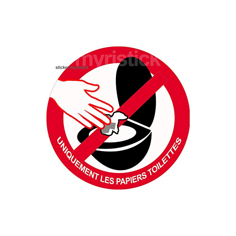 ne rien jeter hors papier toilettes dans les WC - 10cm - Sticker/autoc