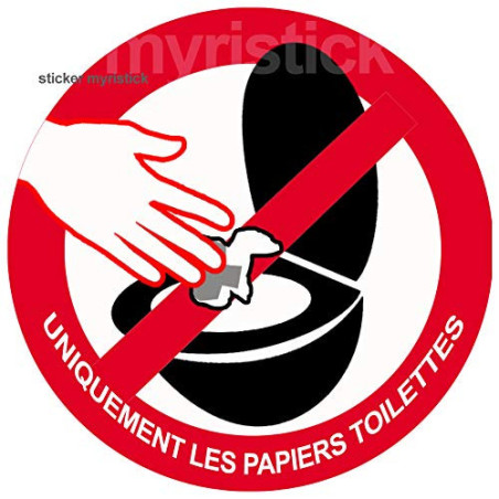 ne rien jeter hors papier toilettes dans les WC - 10cm - Sticker/autoc