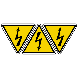 Danger électrique (3 fois 5x4.5cm) - Autocollant(sticker)