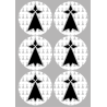 Drapeau Bretagne hermine (6 fois 9cm) -  Sticker/autocollant