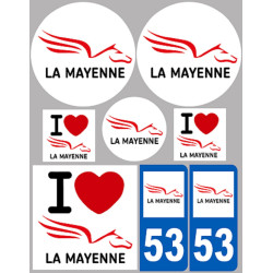 Département 53 la Mayenne (8 autocollants variés) - Autocollant(sticker)