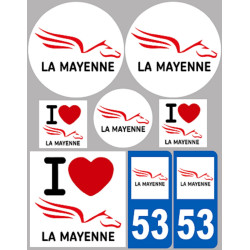 Mayenne (8 autocollants variés) - Autocollant(sticker)