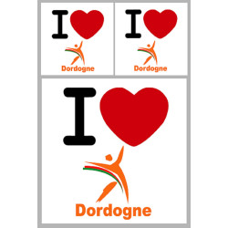 Département 24 Dordogne (1 fois 10cm et 2 fois 5cm) - Autocollant(sticker)