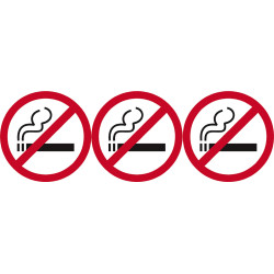 Interdit de fumer (3 fois 10cm) - Sticker/autocollant