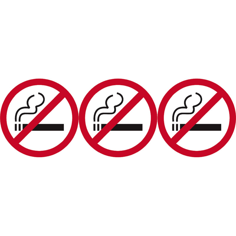 Interdit de fumer (3 fois 10cm) - Autocollant(sticker)
