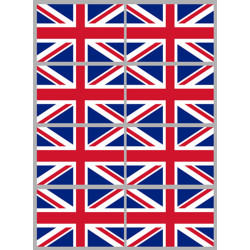 Drapeau Grande Bretagne (8 fois 9.5x6.3 cm) - Sticker/autocollant