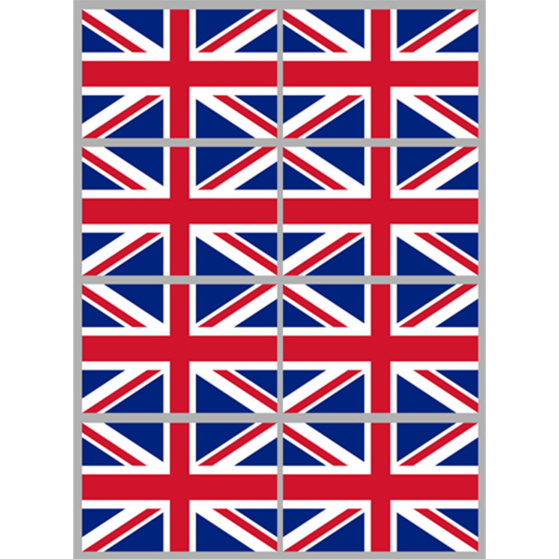 Drapeau Grande Bretagne (8 fois 9.5x6.3 cm) - Sticker/autocollant