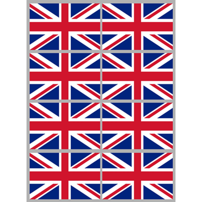 Drapeau Grande Bretagne (8 fois 9.5x6.3 cm) - Autocollant(sticker)