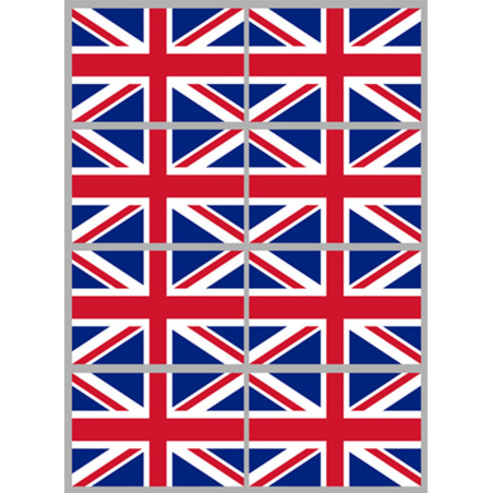 Drapeau Grande Bretagne (8 fois 9.5x6.3 cm) - Sticker/autocollant