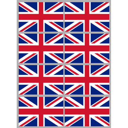 Drapeau Grande Bretagne (8 fois 9.5x6.3 cm) - Autocollant(sticker)