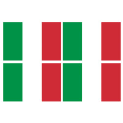Drapeau Italie (4 fois 9.5 x 6.3 cm) - Sticker/autocollant