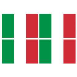 Drapeau Italie (4 fois 9.5 x 6.3 cm) - Autocollant(sticker)