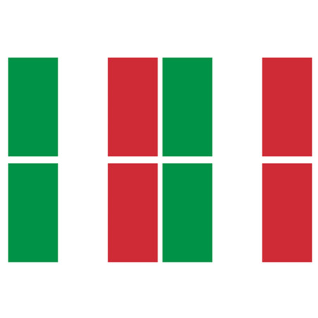 Drapeau Italie (4 fois 9.5 x 6.3 cm) - Autocollant(sticker)