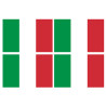 Drapeau Italie (4 fois 9.5 x 6.3 cm) - Sticker/autocollant