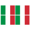 Drapeau Italie (4 fois 9.5 x 6.3 cm) - Autocollant(sticker)