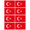 Drapeau Turquie (8 fois 9.5x6.3cm) - Sticker/autocollant