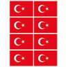 Drapeau Turquie (8 fois 9.5x6.3cm) - Autocollant(sticker)
