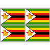 Drapeau Zimbabwe (4 fois9.5x6.3 cm) - Autocollant(sticker)