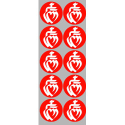 Vendée Blanc sur Fond Rouge (10 fois 5cm) - Sticker/autocollant
