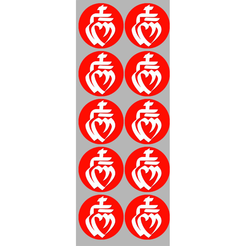 Vendée Blanc sur Fond Rouge (10 fois 5cm) - Sticker/autocollant