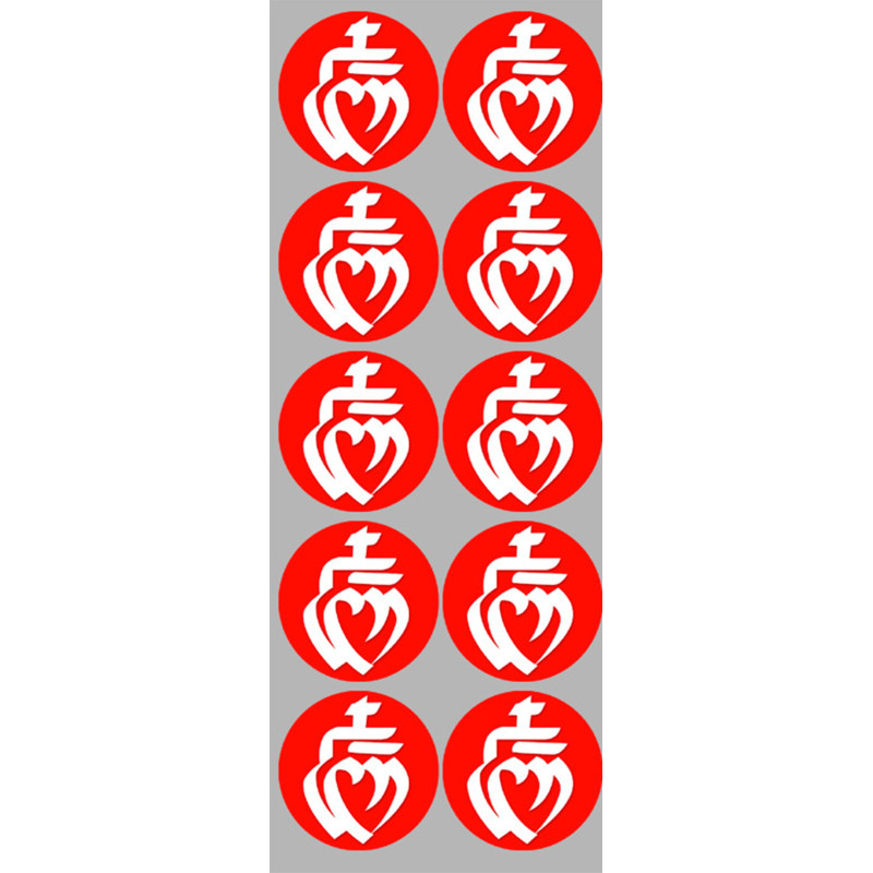 Vendée Blanc sur Fond Rouge (10 fois 5cm) - Autocollant(sticker)