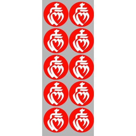 Vendée Blanc sur Fond Rouge (10 fois 5cm) - Sticker/autocollant