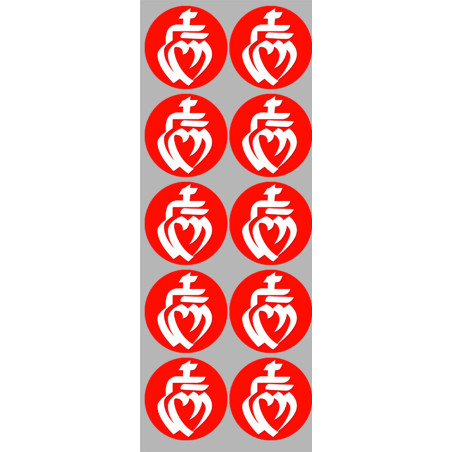 Vendée Blanc sur Fond Rouge (10 fois 5cm) - Autocollant(sticker)
