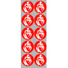Vendée Blanc sur Fond Rouge (10 fois 5cm) - Autocollant(sticker)