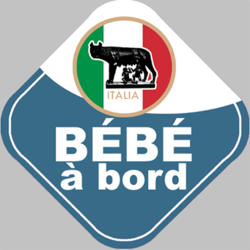 bébé à bord gars d'origine Italien - 15x15cm - Autocollant(sticker)