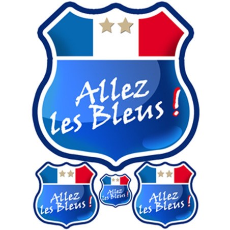 Allez Les Bleus 2 étoiles (kit 4 pièces) - Sticker/autocollant