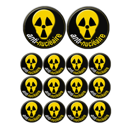 Anti-Nucléaire (2 fois 10cm & 12 fois 5cm) - Autocollant(sticker)