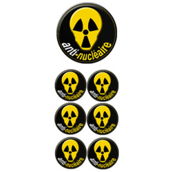 Anti-Nucleaire (1 fois 10cm & 6 fois 5cm) - Autocollant(sticker)